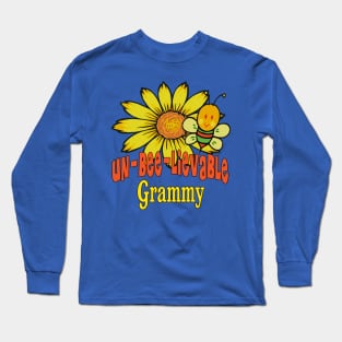 Unbelievable Grammy Sunflowers and Bees Long Sleeve T-Shirt